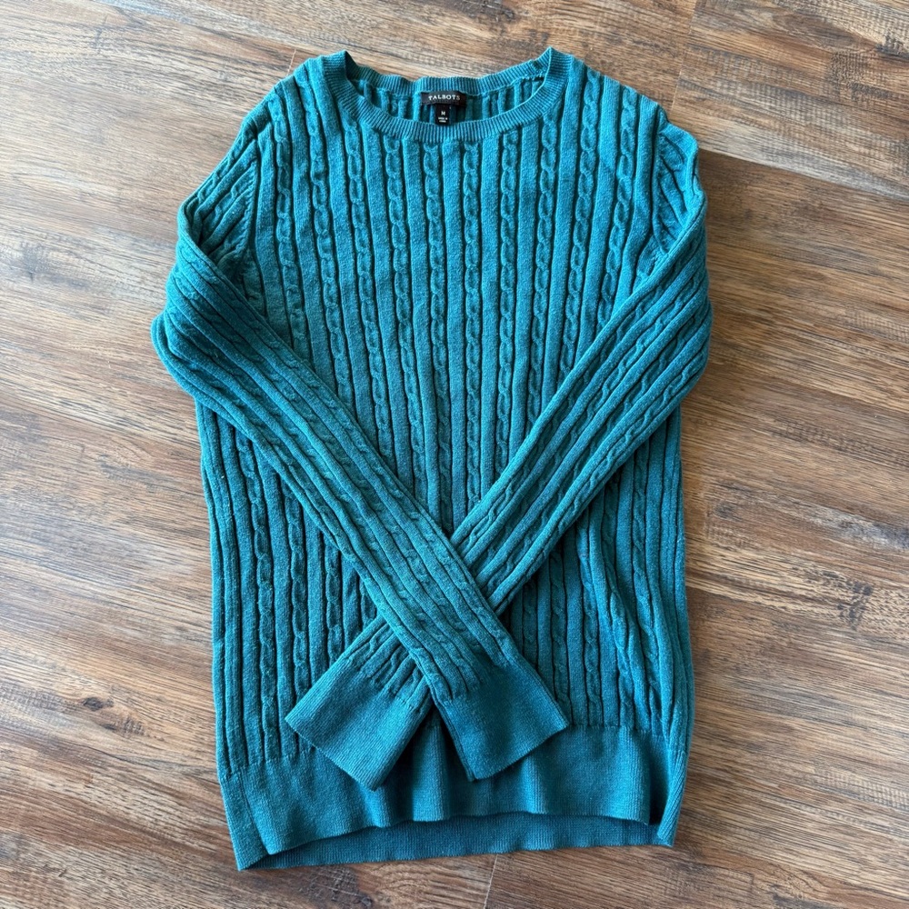 Teal Cable Knit Sweater